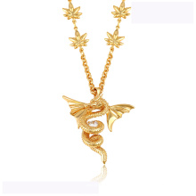43313 de alta qualidade xuping moda colar 18 K cor de ouro de luxo Flying dragon forma colar de moda